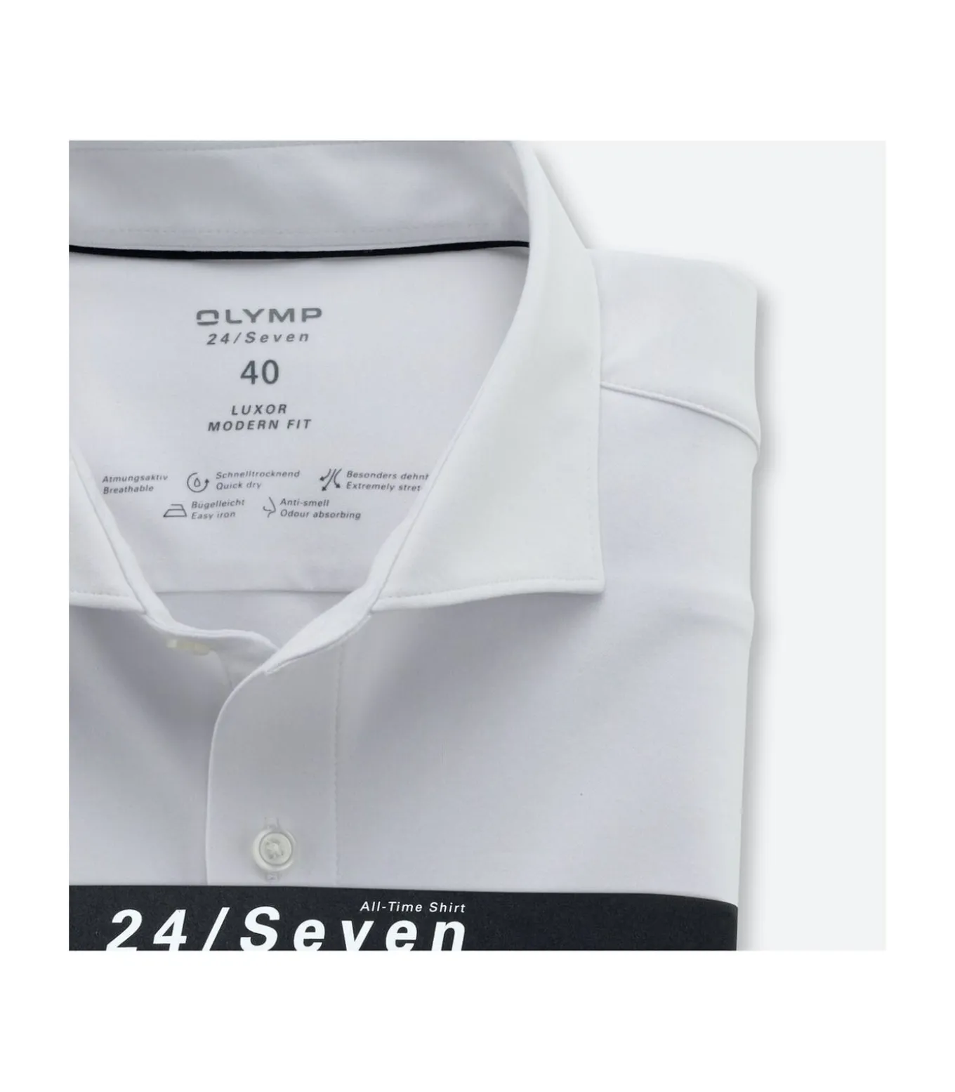 Overhemd 24/7 Jersey Modern Fit Wit