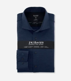 Overhemd 24/7 Jersey Modern Fit Donkerblauw
