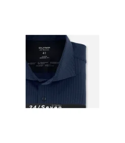 Overhemd 24/7 Jersey Modern Fit Donkerblauw