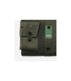 Overhemd 24/7 Modern Fit Jersey Olijfgroen