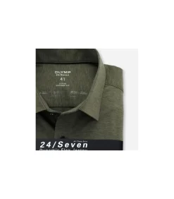 Overhemd 24/7 Modern Fit Jersey Olijfgroen