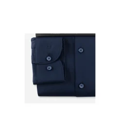Overhemd Bodyfit Stretch Donkerblauw