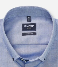 Overhemd Luxor Modern Fit Button Down Mid-Blauw