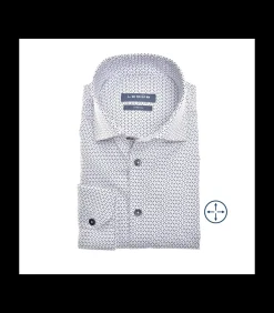 Overhemd Modern Fit Print Blauw