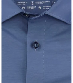 Overhemd Shirt 24/7 Jersey Bodyfit Blauw