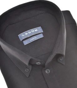 Overhemd Slimfit Longsleeve Polo Zwart