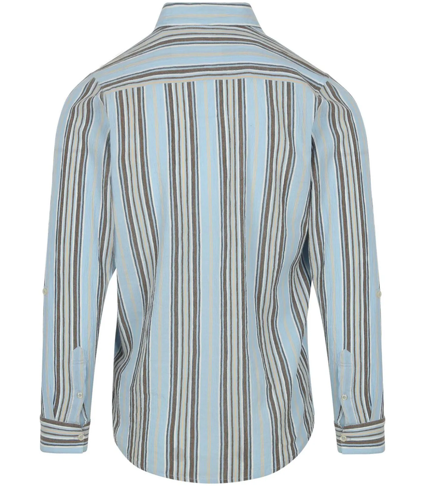 Overhemd Crinkled Stripe Lichtblauw