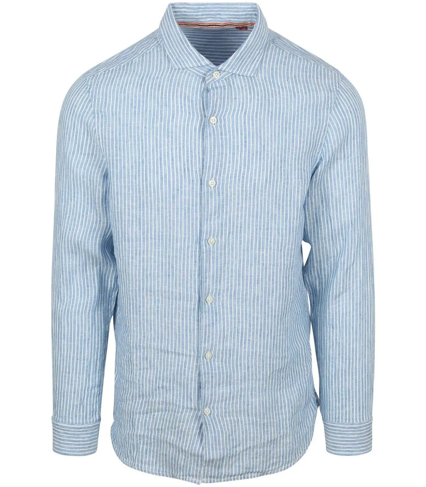 Overhemd Linnen Vacation Azure Blue Stripe