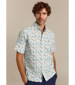 Overhemd met korte mouwen en bloemenprint