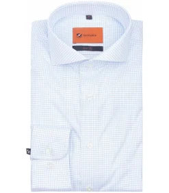 Overhemd Streep Lichtblauw Non Iron