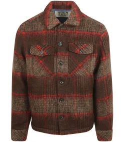 Overshirt Brushed Wool Ruiten Bruin