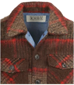Overshirt Brushed Wool Ruiten Bruin