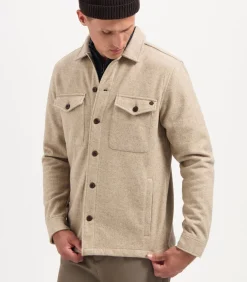 Overshirt in melange met grote borstzakken