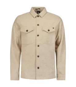 Overshirt in melange met grote borstzakken