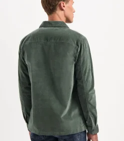 Overshirt met knoopsluiting in velvetstof