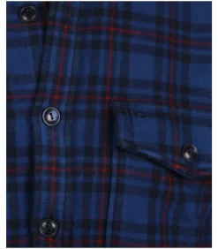 Overshirt Tartan Ruit Donkerblauw