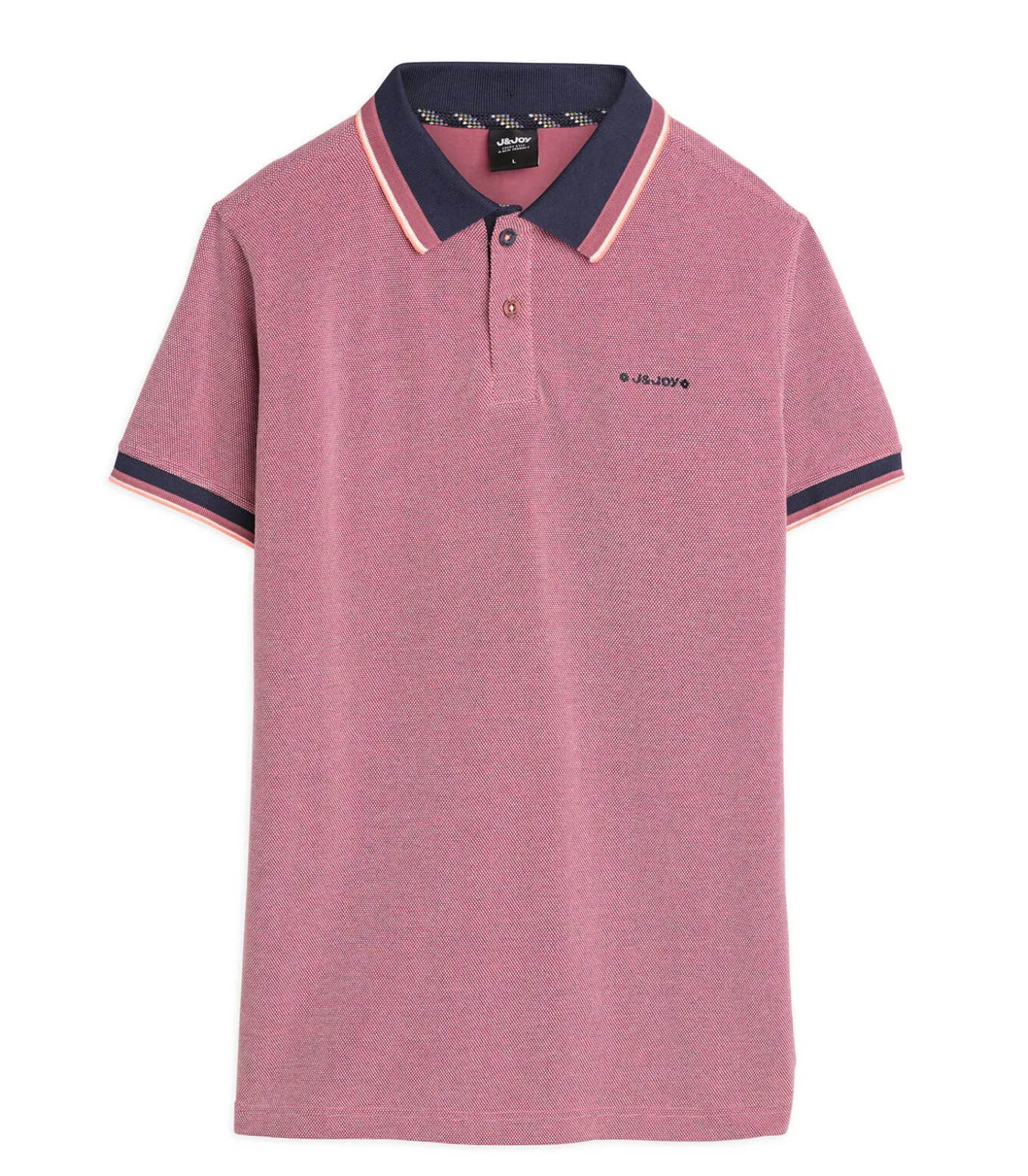 Paars poloshirt voor heren met contrasterende afwerkingen