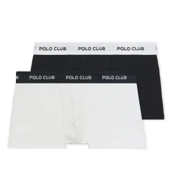 Pack met twee boxershorts in zwart en wit met Polo Club-logo