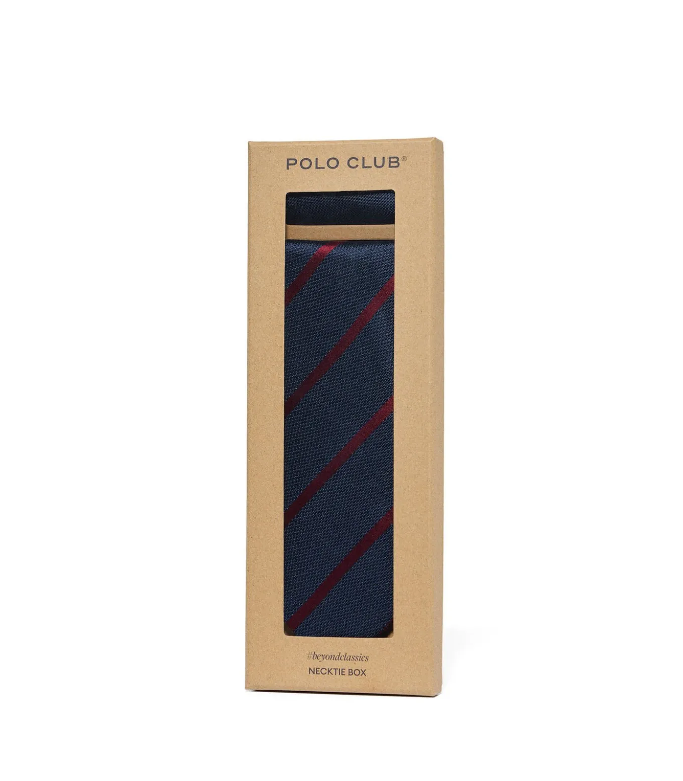 Pack met zijden stropdas en zakdoek met geborduurd Polo Club-detail
