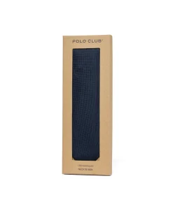 Pack met zijden stropdas en zakdoek met geborduurd Polo Club-detail