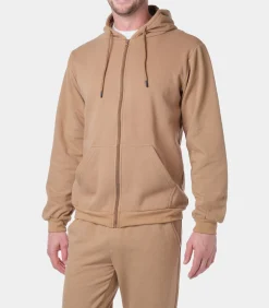 Piqué gebreid vest met capuchon