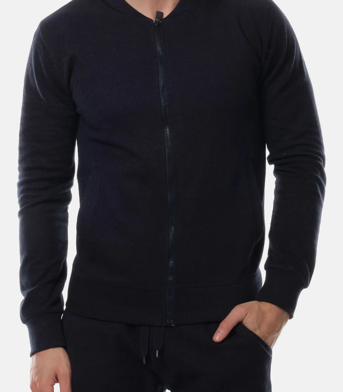 Piquégebreid vest met rits