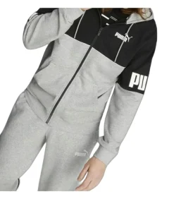 POWER - Hoodie Met Volledige Ritssluiting - Zwart