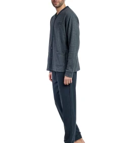 Pyjama broek shirt lange mouwen Grigio