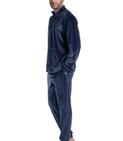 Pyjama broek sweatshirt hoge kraag rits Corduroy