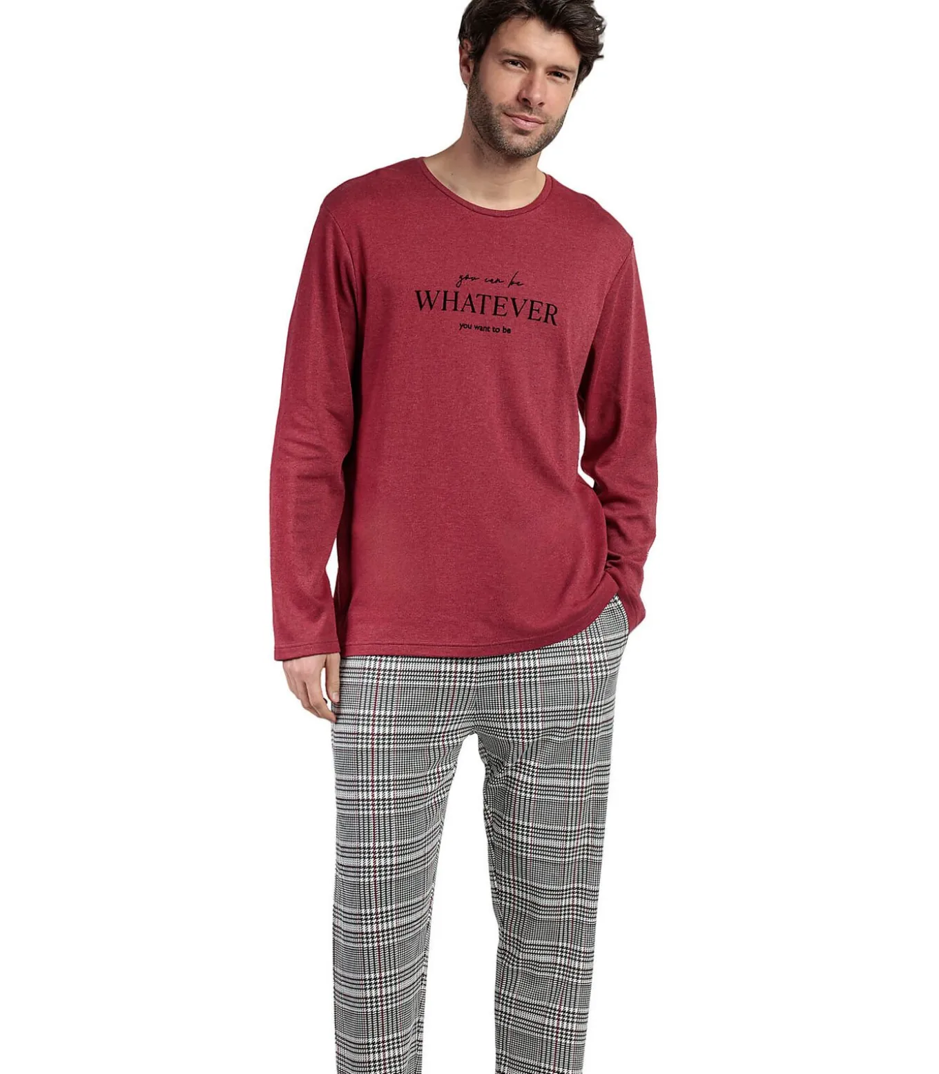 Pyjama broek top lange mouwen Houndstooth