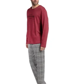 Pyjama broek top lange mouwen Houndstooth