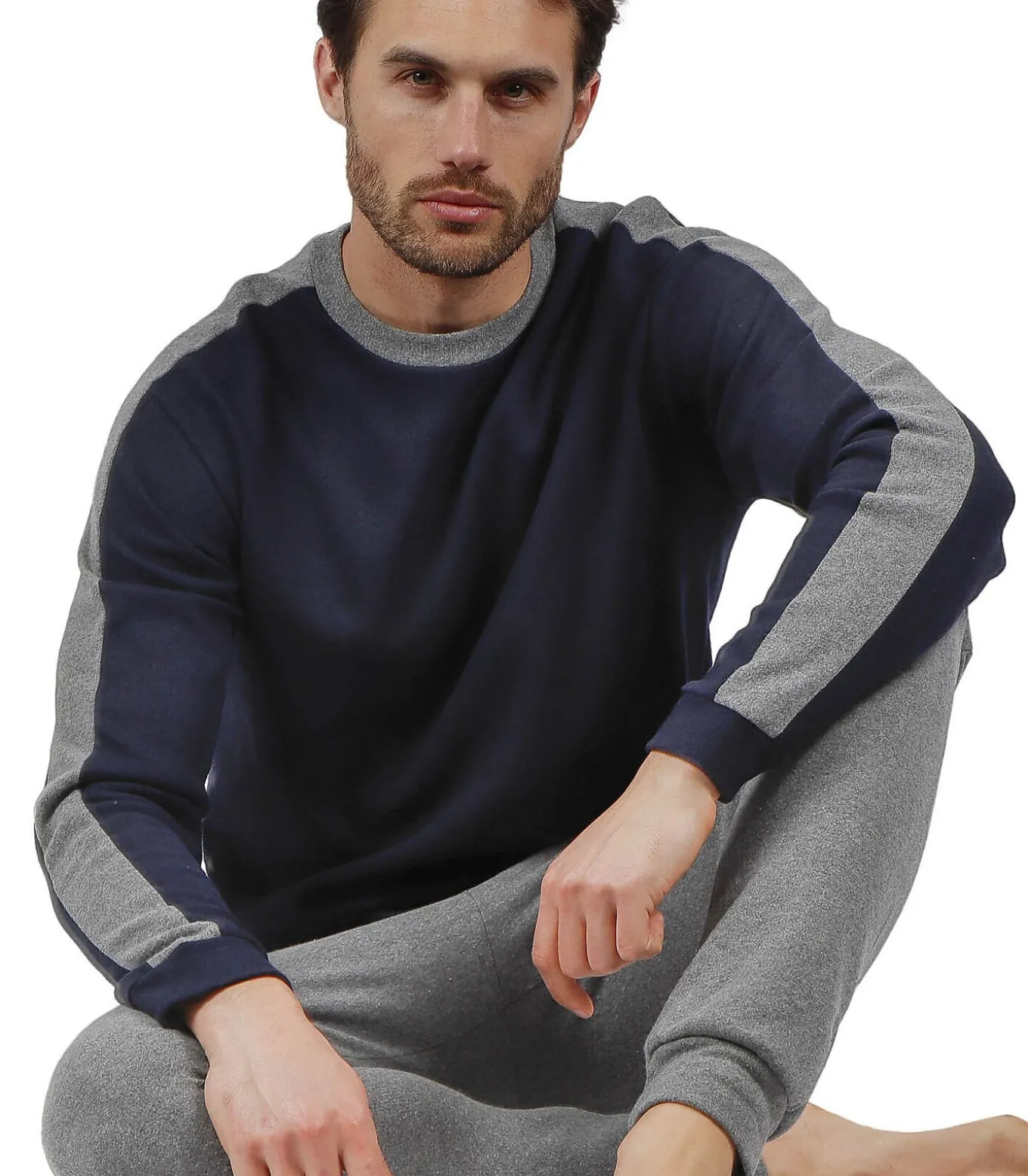 Pyjama loungewear broek en top met lange mouwen Solid