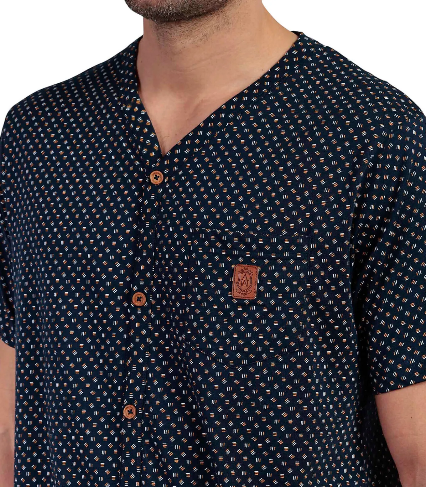 Pyjamashort met slipe mouwen Leather