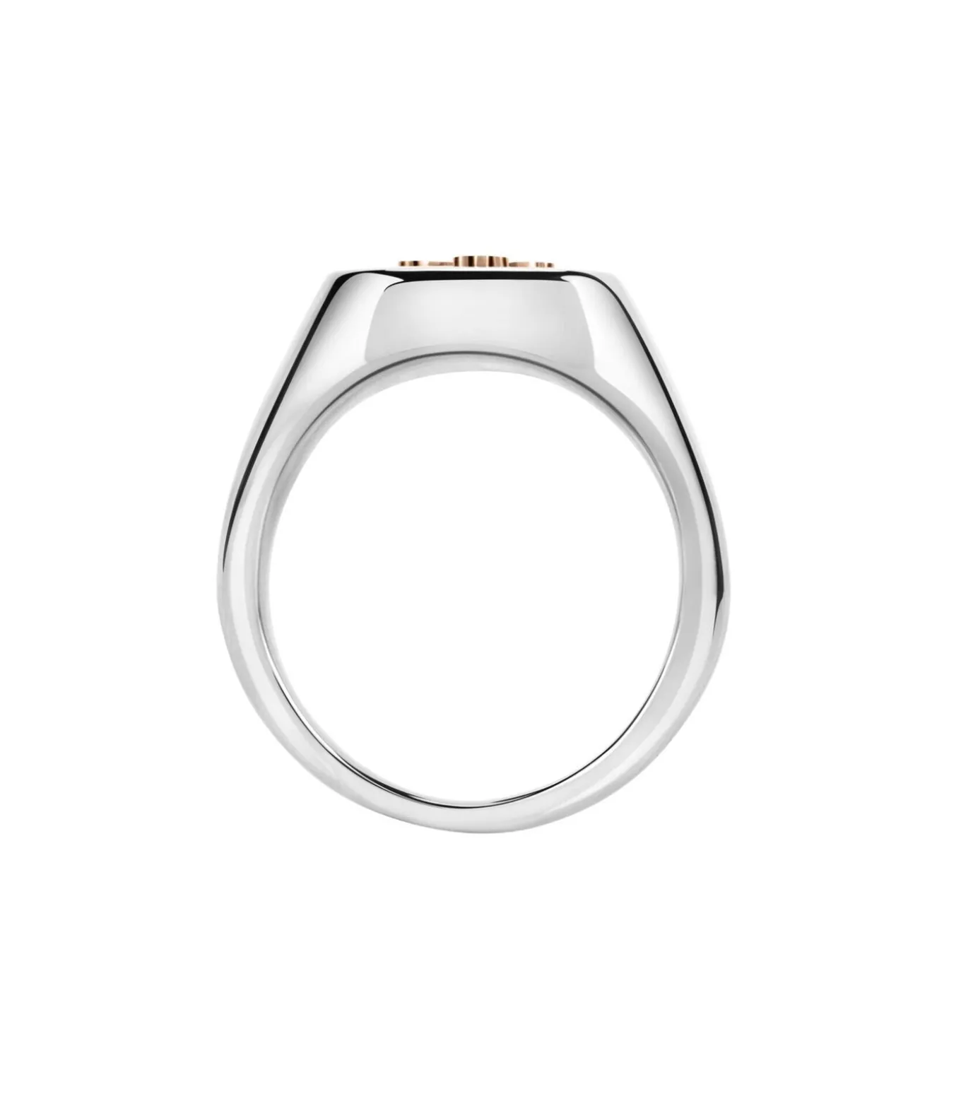 Ring in staal, PVD roségoud GOD