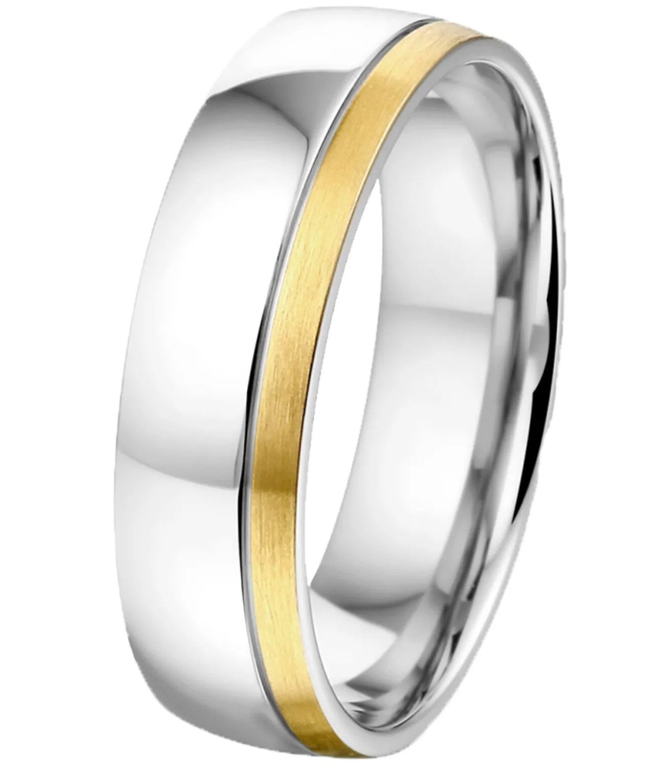 Ring 'Maui' Staal - zilverkleurig-goudkleurig