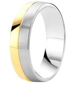 Ring 'Praag' Staal - zilverkleurig-goudkleurig