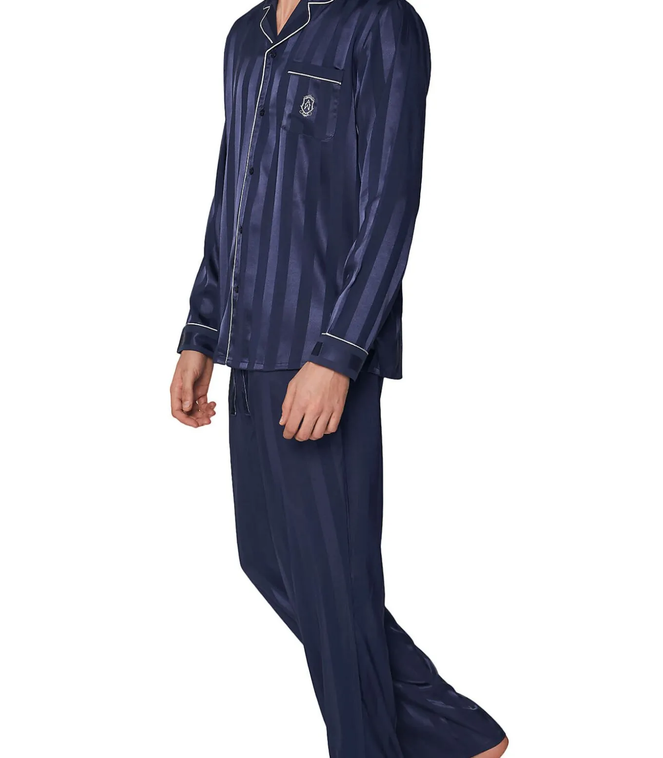 Satijnen pyjama shirt en broek Stripes