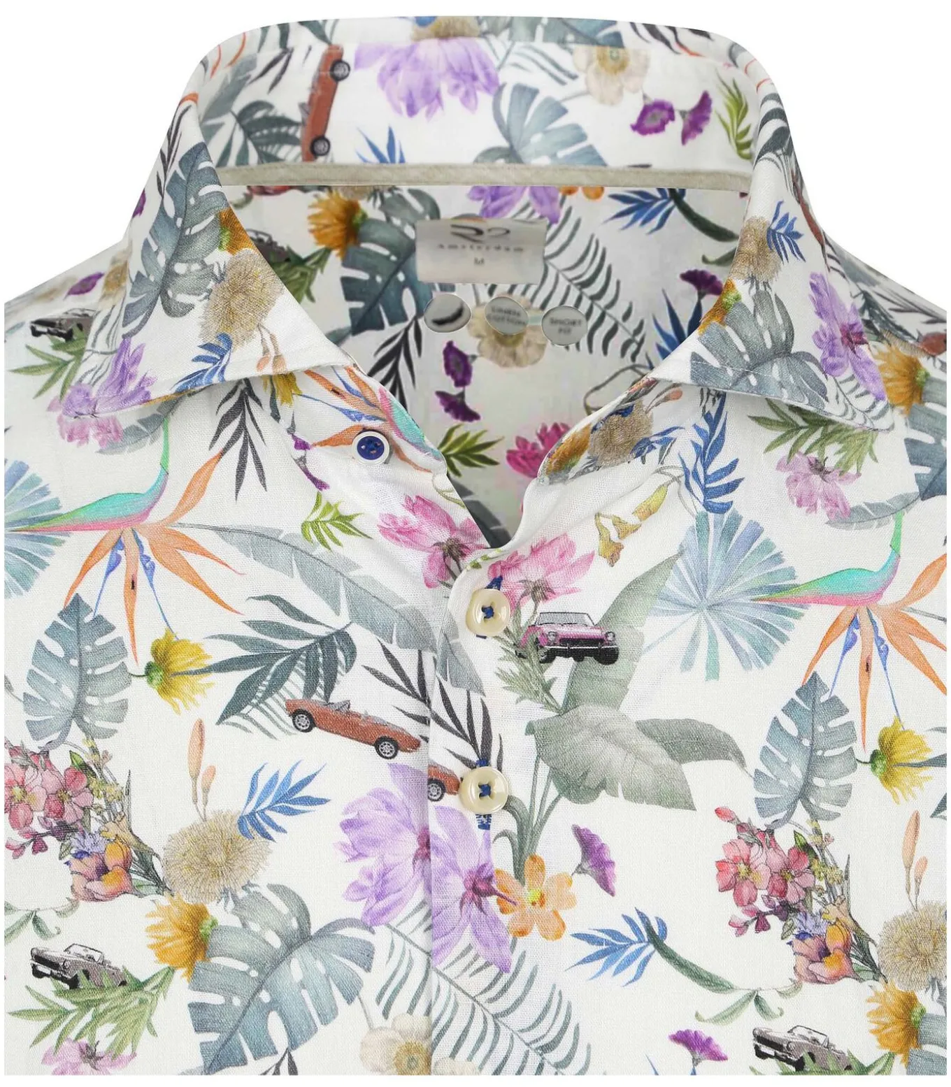Shirt Linen/Cotton Flower Print Multicolour