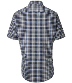 Short Sleeve Overhemd Ruiten Navy