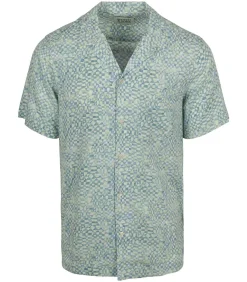 Shortsleeve Overhemd Print Lichtgroen