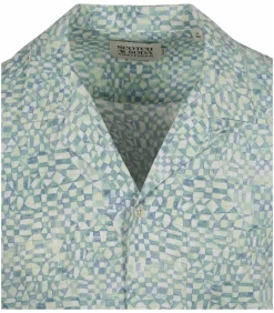 Shortsleeve Overhemd Print Lichtgroen