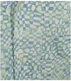 Shortsleeve Overhemd Print Lichtgroen
