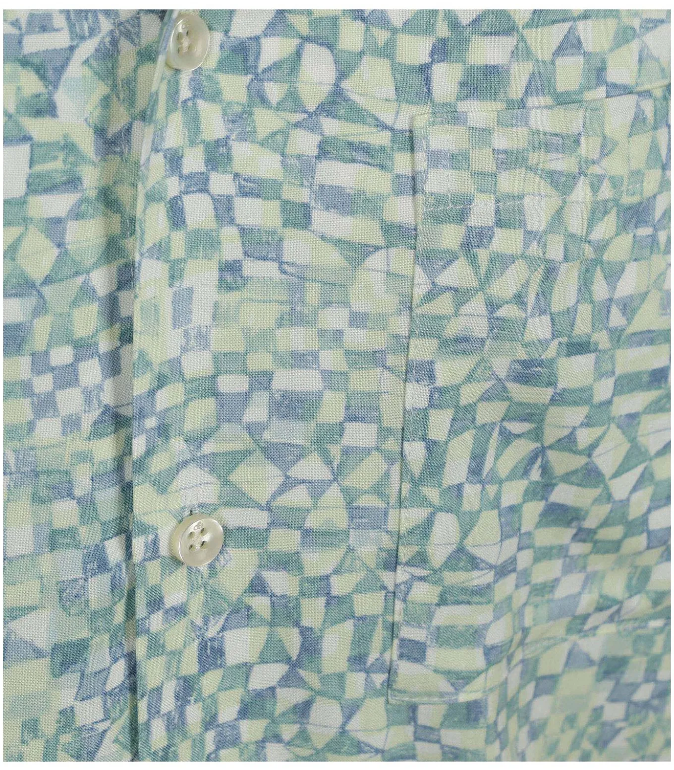 Shortsleeve Overhemd Print Lichtgroen