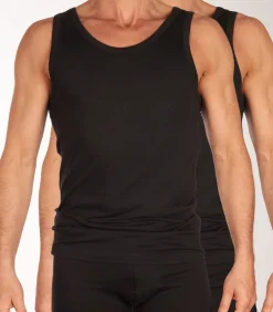 singlet 2 pack 95/5 organic cotton undershirts black