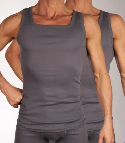 singlet 2 pack 1-1 rib box grey