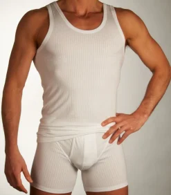 singlet 2 pack authentic 4-1 rib undershirts white