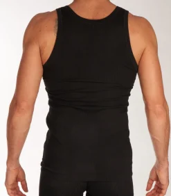 singlet 2 pack authentic 4-1 rib undershirts black