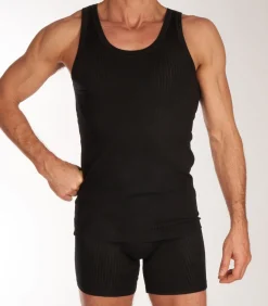 singlet 2 pack authentic 4-1 rib undershirts black