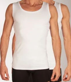 singlet 2 pack knitted singlet white