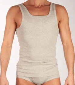 singlet basic cotton 1-1 rib grey